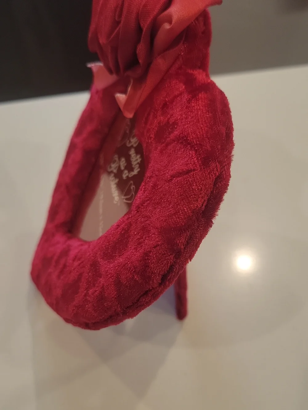 Red Heart Velvet Picture Frame With Rose Accents